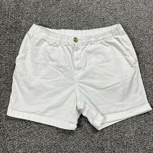 Chubbies Shorts Mens L White Chinos Originals 5.5" Flat Front Preppy Casual